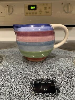 Striped Ceramic Creamer Pitcher - Multicolor
